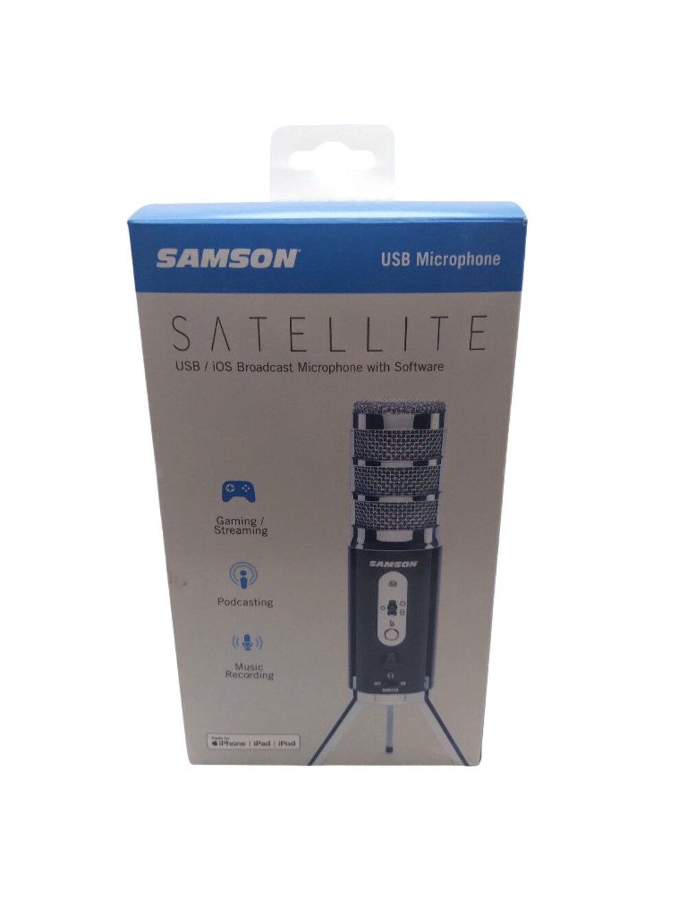 USB iOS Broadcast Microphone & Software Samson Satellite Gaming Podcasting Music